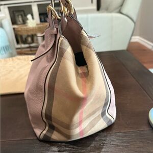 Burberry Checkered Pink and Beige Shoulder Bag